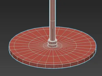 ORBITAL floor lamp with two round glass shades and gold base 3D model