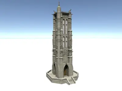 European Buildings Low-poly 3D model