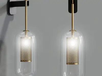 Glass Wall Lights Lamp Nordic Led Wall Sconce 3D model