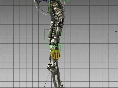 Burnout Robot Rigged and Animated Low-poly 3D model