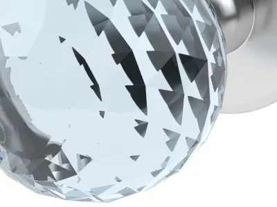 Glass Facetted Mortice Door Knob 3D model