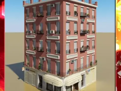 Photorealistic Low Poly Building 3D model