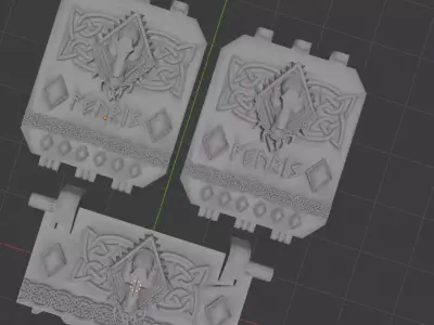 Space Viking groundpounder doors - Wolf Skull 3D print model