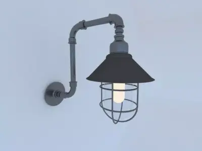 Outdoor Plumbing Pipe Wall Lamp 3D model