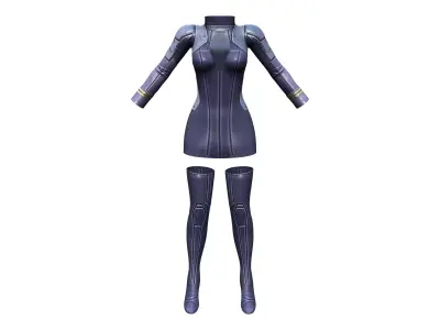 Sci-fi Officer Scientist Secretary Outfit Low-poly 3D model