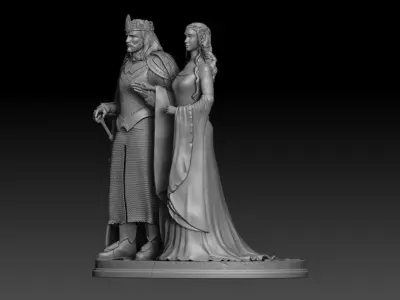 ARWEN ARAGORN CORONATION THE LORD OF THE RINGS THE RETURN  KING 3D model