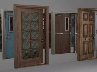 Low-Poly Doors Collection Low-poly 3D model