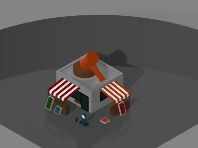 REPAIR STORE Low-poly 3D model