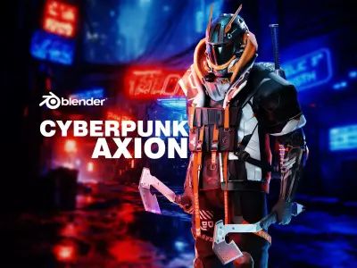 Cyberpunk Axion Robot Low-poly 3D model