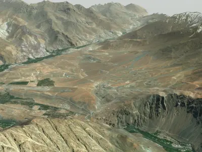 Afghanistan Landscape Low-poly 3D model
