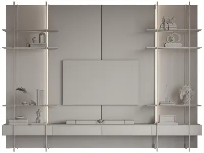 TV Wall-Set 05 3D model