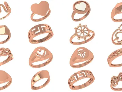 118 Plain Gold Band Ring 3dm stl renders details  3D Model Pack