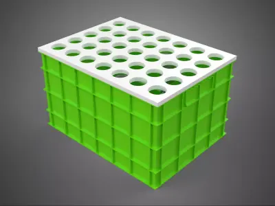 AEROPONIC VERTICAL FARMING PLANT GROWTH CHAMBER BOX HOLES MODULE 3D model