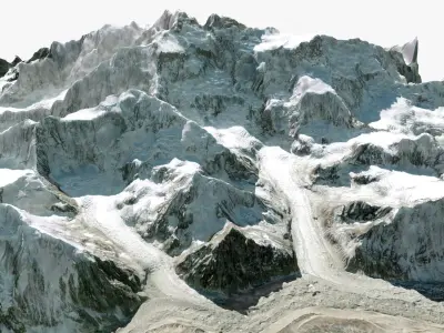 Mountain landscape Kanchenjunga  Himalayas 3D model