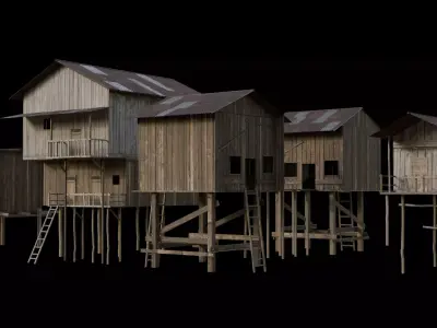 Wooden Houses collection 3D model
