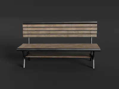 Public Seat bench Low-poly 3D model