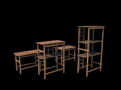 Wood Scaffolding 3D model