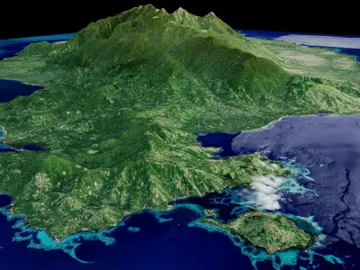goodenough island cape verde 3d model terrain 3D model