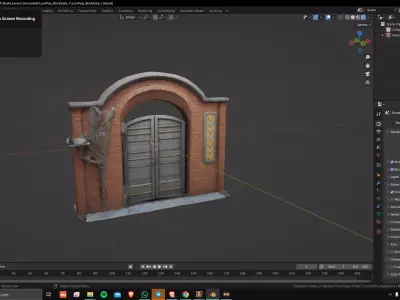 Low Poly Brick Gate Low-poly 3D model