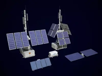 Solar Panel Collection Low-poly 3D model