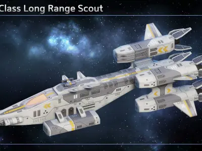 Spaceship Fighters  Scouts Low-poly 3D model