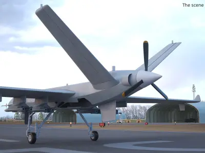 CAIG Wing Loong II Military Drone Vehicle Rigged for Cinema 4D 