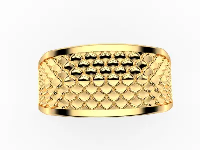 Art Deco Textured Ring 1 3D print model