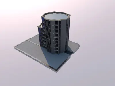 bank building Low-poly 3D model