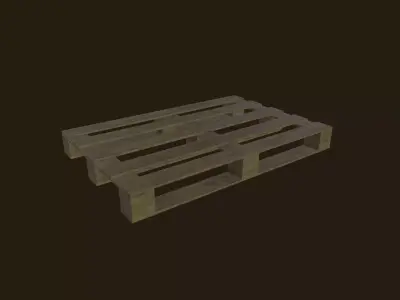 Dirty wooden pallet lowpoly Low-poly 3D model