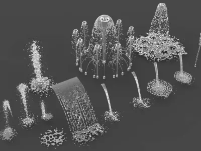 Water fountain waterfall 3d model 3D model