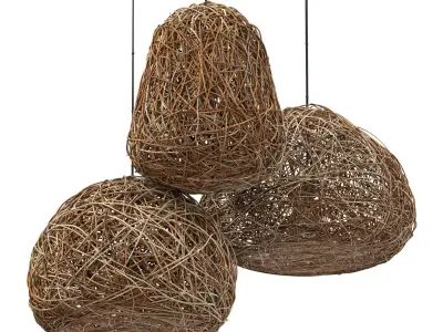 Lamp wicker n59 3D model