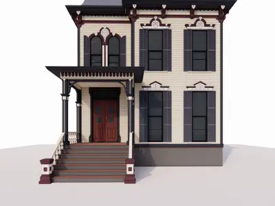 Victorian House 3-Story - small 3D model