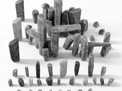 Stone rock block 3D model