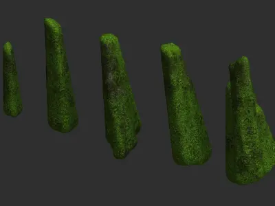 Rock Spires - Moss 2 Low-poly 3D model
