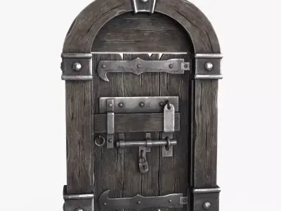 Old Wood Door v2 Low-poly 3D model