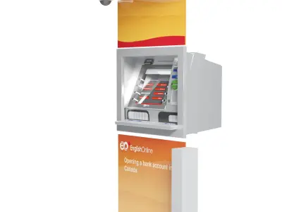 3D NCR bank atm money 3D model
