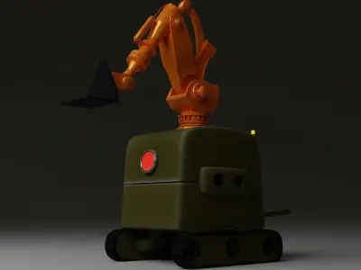 Robot Fork Lifter  Low-poly 3D model