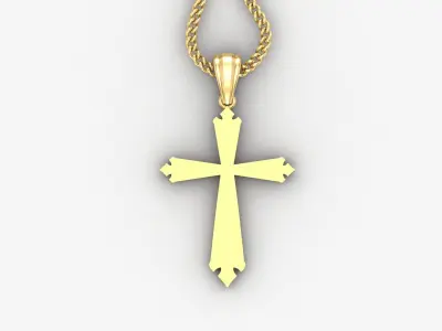 Light Gold 18K Cross Pendant 1CP097 3D print model
