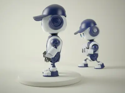 RoboBuddy  Futuristic Mascot Robot Low-poly 3D model