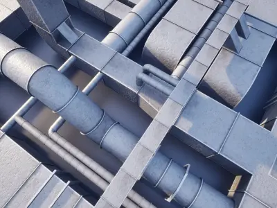 Ventilation Duct Pack Vol 01 Low-poly 3D model