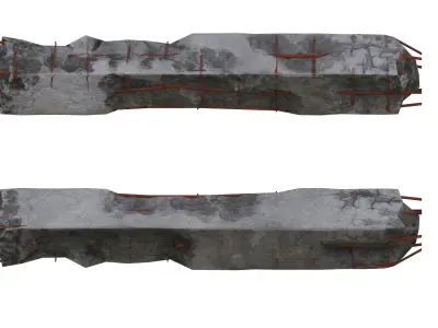 Broken Concrete Pillars Pack Low-poly 3D model