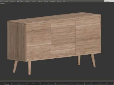 wooden cabinet Nagano 3D model