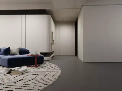 Contemporary Minimalist Lounge 3D model