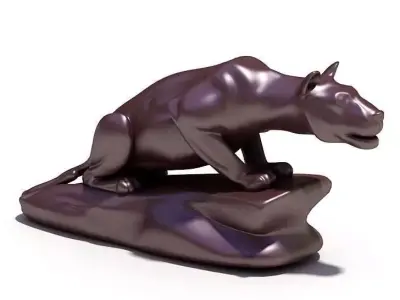 Brown Panther Sculpture 3D model