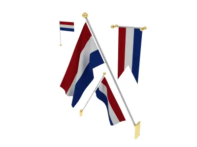 Flags of  Netherland 3D model
