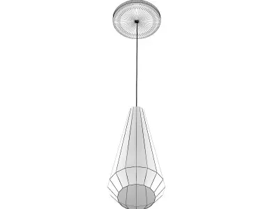 Ceiling Lamp with Copper Shade 01 3D model