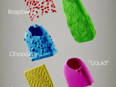 8 Ice cream sandwiches and a scene setup  3D model