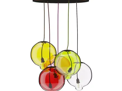 Colored Glass Ceiling Lamp 3D model