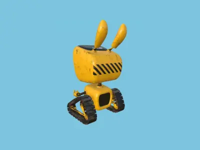 Cute Robot 07 - Security - Character SciFi Design Low-poly 3D model