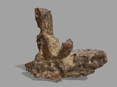 Rock Set Low-poly 3D model 9